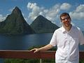 View of Pitons from Jade Mountain Observation Deck
